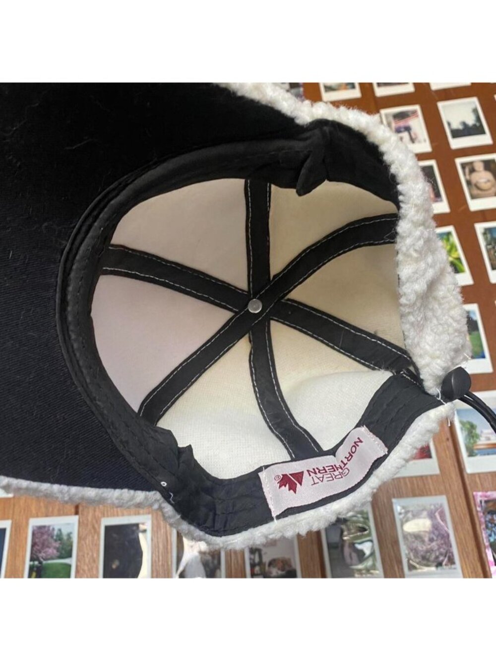 Faux Shearling Drawstring Baseball Cap - Picture 2 of 4